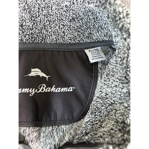 Tommy Bahama Men's Cascade‎ Cozy Vest Coal Grey Plush Fleece - Picture 3 of 7